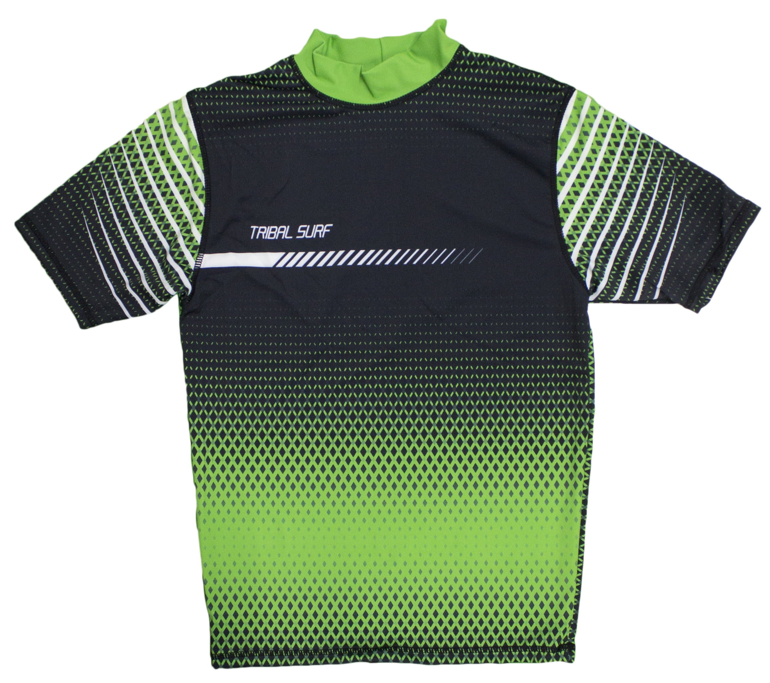 Tribal Surf RGMD Men's Short Sleeve Fast Dry Rash Guard UPF 50+ (Green