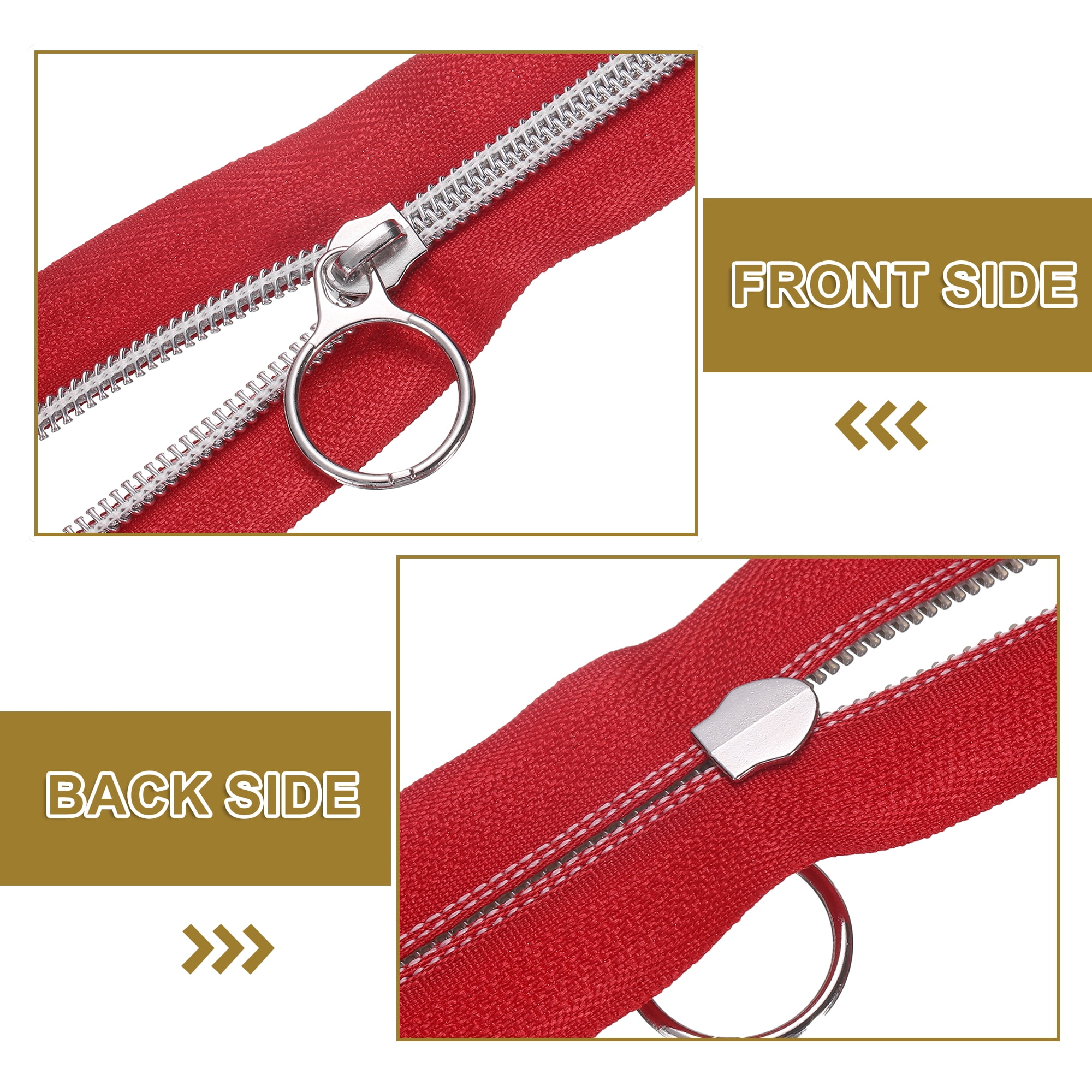 #5 10 Yards Nylon Coil Zippers, Bulk Coil Zipper by the Yards with 20pcs Silver Zippers Sliders for Diy Tailor Sewing Craft Bag Clothes, Red