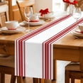 thumbnail image 5 of Red Striped Table Runner 108 Inches, Farmhouse Simple Line Vertical Stripes Bed Runner Dresser Scarves Tabletop for Indoor Outdoor Parties/Ceremony/Banquet, 13"x 108", 5 of 9