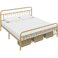 thumbnail image 2 of Topeakmart Metal Platform Bed with Headboard and Footboard, King Size, Antique Gold, 2 of 10