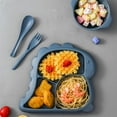 thumbnail image 1 of KEINXS Silicone Toddler Plates with Spoon Fork Bowl set  Baby Divided Dinosaurs Plates Self Feeding Training Baby Dinner Plate Set, 1 of 7