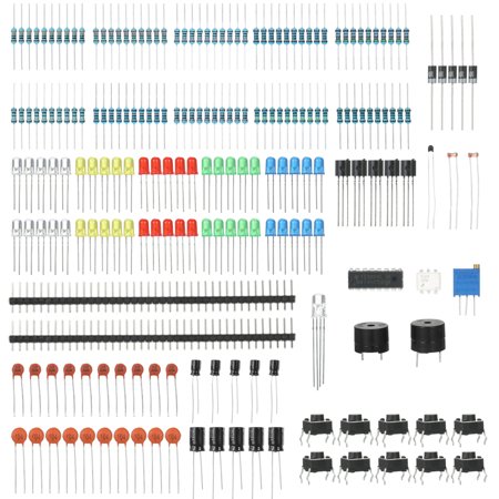 Aibecy New Electronics Components Basic Starter Kit for MEGA2560 Raspberry Pi with LED Potentiometer Buzzer Capacitor Resistor