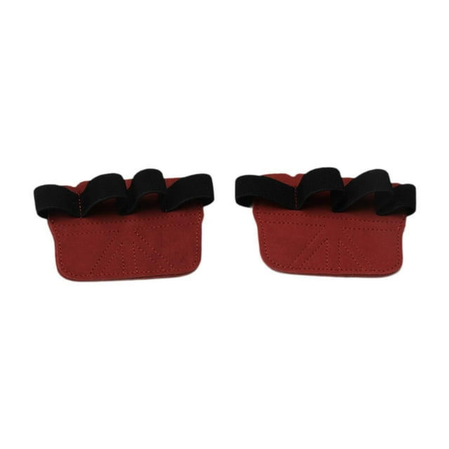 1 par de empuñaduras de levantamiento de pesas Guantes de entrenamiento de gimnasia con protección de mano no deslizante para ejercicios de ejercicio Rojo