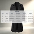 thumbnail image 3 of Mrmaere Men Lapel Trench Coat Double Breasted Belted Long Sleeve Outerwear For Business Daily Black S, 3 of 9