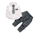 thumbnail image 2 of Boys Fashionable Long Sleeved Long Pants Children Clothing Boys Shirts Pants Ties 3 Pieces Set, 2 of 8