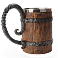 thumbnail image 1 of Jarra de cerveza VORAGA Kndatle hecha a mano, barril de madera, 530 ml, 1 of 8