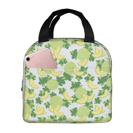 Insulated Lunch Bag for Women Men - Cute Cantaloupe Forest Green Leakproof Cooler Lunch Box for Women Men  Lunch Tote Bags for Work School Picnic Travel