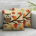 thumbnail image 3 of COMIO  Happy Harvest Autumn Season Yellow Fall Leaves Animal Birds Owl Waist Lumbar Cushion Cover Pillow Case Cover Home Chair Couch Decor, 3 of 5