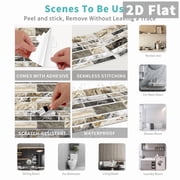 24-Piece Set Peel-and-Stick Self-Adhesive Wall Tiles, 4.7×9.7 Inch Marble Pattern Backsplash Tiles, Waterproof Oil-Proof for Kitchen Bathroom