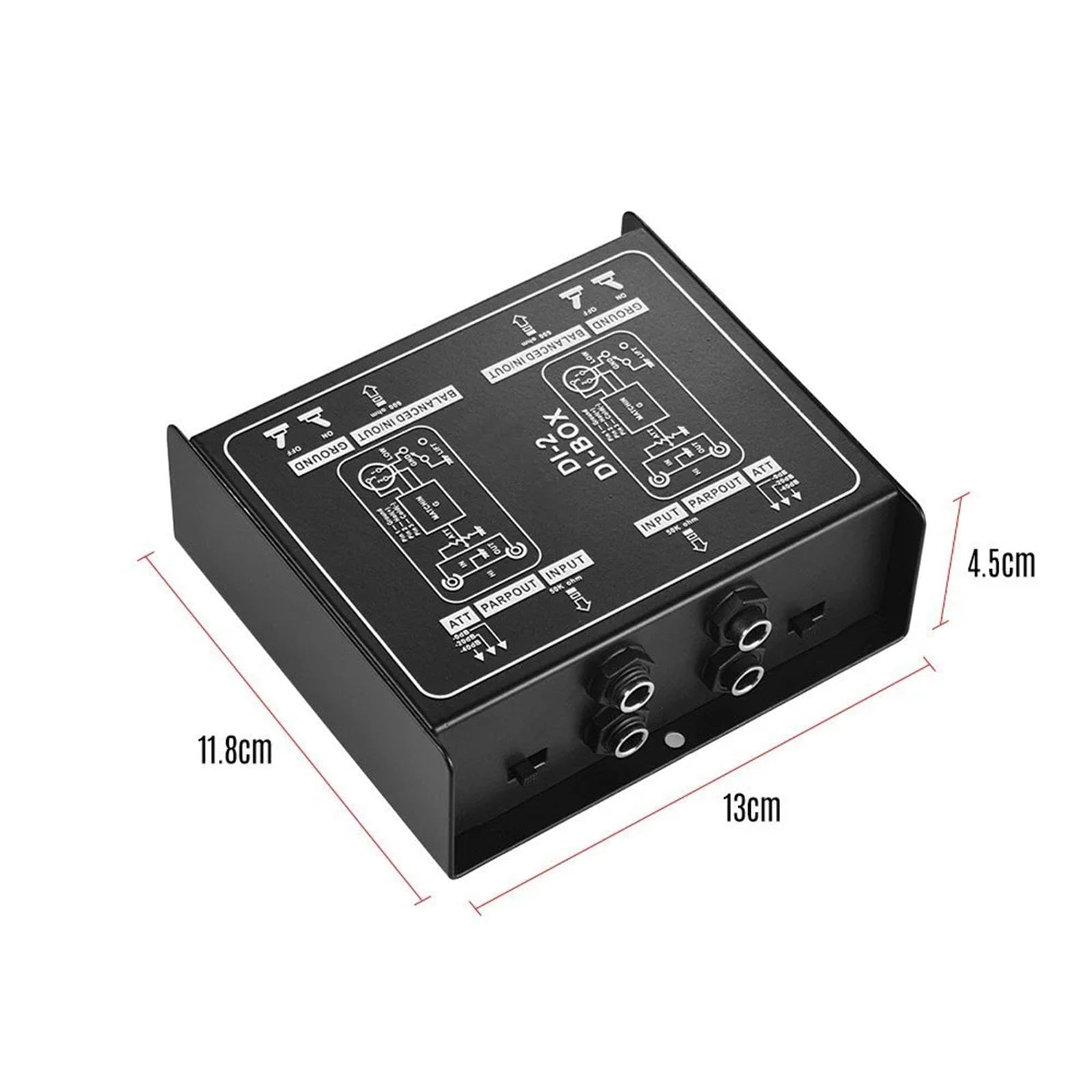 Passive DI Box Direct Injection Box Low Noise Guitar Bass DI TRS 2 Channel Converter DJ Equipment Mixer ,Precision Control