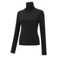 thumbnail image 4 of Holzkary Womens Mock Neck Long Sleeve T Shirts Seamless Tops Turtleneck Slim Fitted Fall Winter Top Basic Clothes 2025 Women's New Advanced Sense Slim Fashion Pure Wind High Neck Base Top Black Xxl, 4 of 8