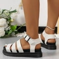 thumbnail image 6 of Mostsola Platform Sandals for Women Casual Peep Toe Slingback Flats Ankle Strap Gladiator Sandals, 6 of 8