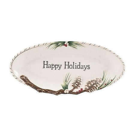 Fitz and Floyd Forest Frost 18-Inch Elongated Tray