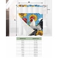thumbnail image 6 of No Hook Shower Curtains with Snap in Liner, Vintage Sunflower Rooster Waterproof Fabric Shower Curtain, Summer Elegant Flower Double Layers & See-Through Top Window Bathroom Curtains 72''x72'', 6 of 6
