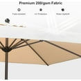 thumbnail image 3 of PURPLE LEAF 10' x 10' Patio Market Umbrella Outdoor Table Sun Umbrellas with Crank 8 Aluminum Sturdy Ribs for Pool Deck Backyard Beach Beige, 3 of 7