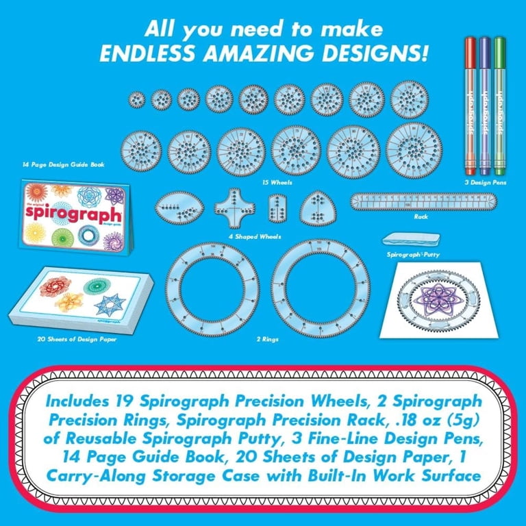 Kahootz Spirograph Deluxe Set, Arts and Crafts, Drawing Kit