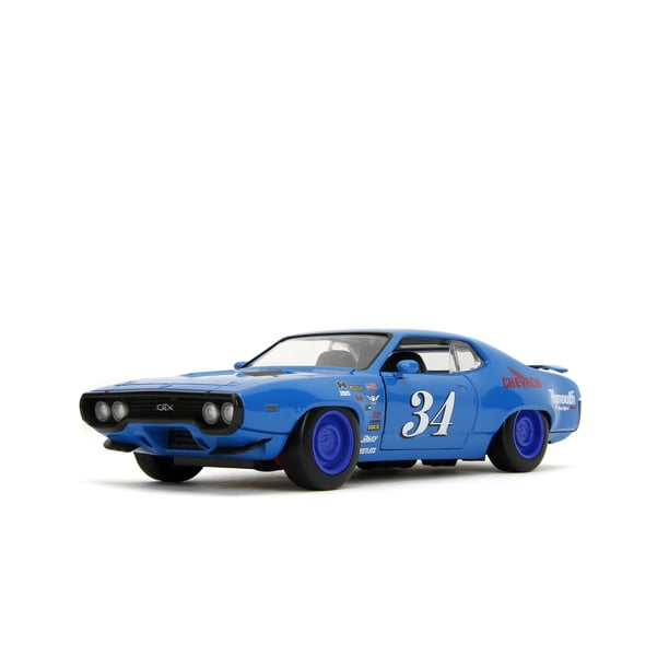 Jada 1972 Plymouth GTX Blue Diecast Car 1:24 Scale - Walmart