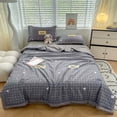 thumbnail image 6 of AuroraX Washed Cotton Summer Quilt Cooling Summer Quilt Machine Washable Twin Size Hypoallergenic Soft All Season Lightweight Quilt Gray, 6 of 6