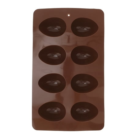 

8 Cavity Easter Egg Silicone DIY Chocolate Candy Cupcake Jelly Baking Mould Mold Ice Cube Tray (Coffee)