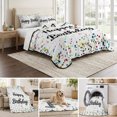 thumbnail image 6 of King Quilt Set 96''x106'', White Birthday Lightweight Bedspread Coverlet with 2 Pillow Shams, Colorful Confetti Ribbons Polka Dots Classroom Breathable All Season Quilt Bedding for Bedroom/Guest Room, 6 of 9