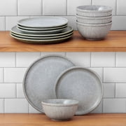 Pfaltzgraff Stone 12 Piece Dinnerware Set, Gray