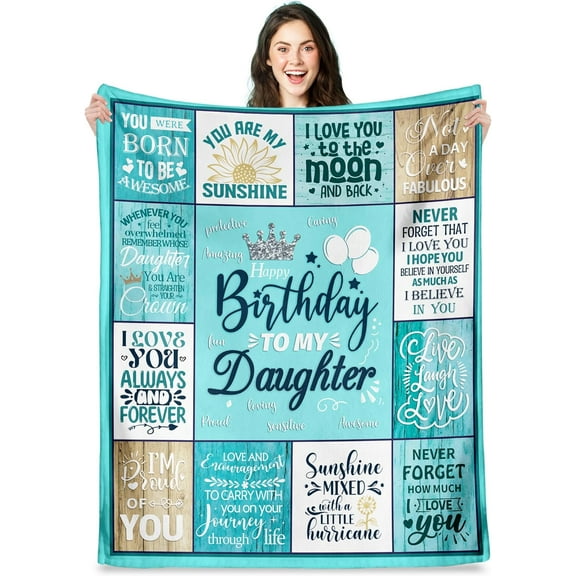 Daughter Birthday Gifts, to My Daughter Gifts for Birthday Gifts, Daughter Birthday Gifts Ideas from Mom Dad, Happy Birthday Daughter Gift Ideas for Girls Adult-Throw Blanket 60"x50"