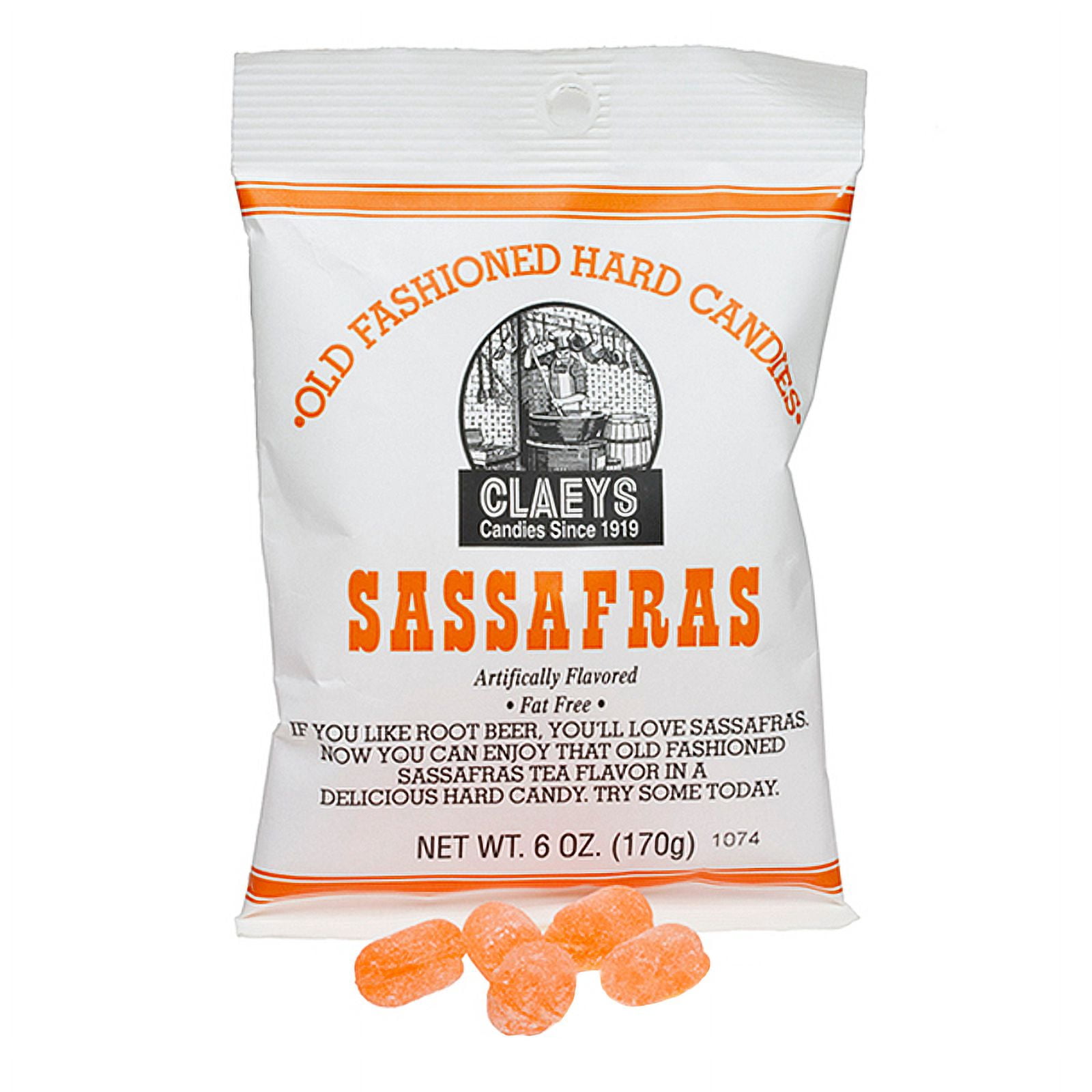 Claeys Sassafras Old Fashioned Hard Candy 8 PACK 6oz Bags FREE SHIPPING