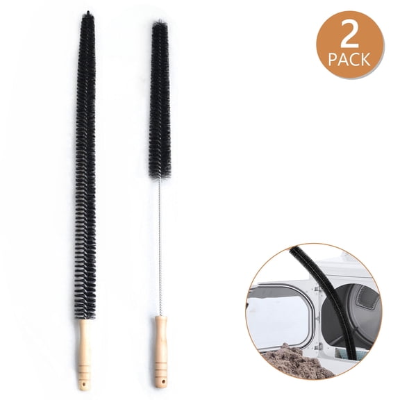 Hengbo 2 Pack Dryer Vent Cleaning Set Dryer Cleaning Lint Brush Long Flexible Refrigerator Coil Brush Lint Remover Multi-Purpose Duct Brush for Dryer Kitchen Bathroom Drain
