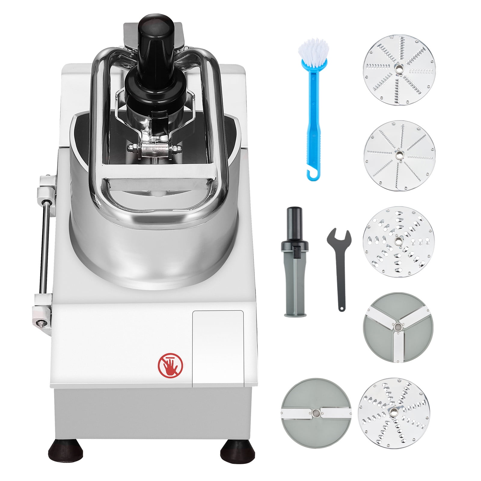 KFFKFF  Commercial Food Processor Stainless Steel Grain Grinder 750W Electric Food Cutter for Vegetables Fruits 3mm/5mm/7mm/10mm Grater, 2mm/4mm Cutter
