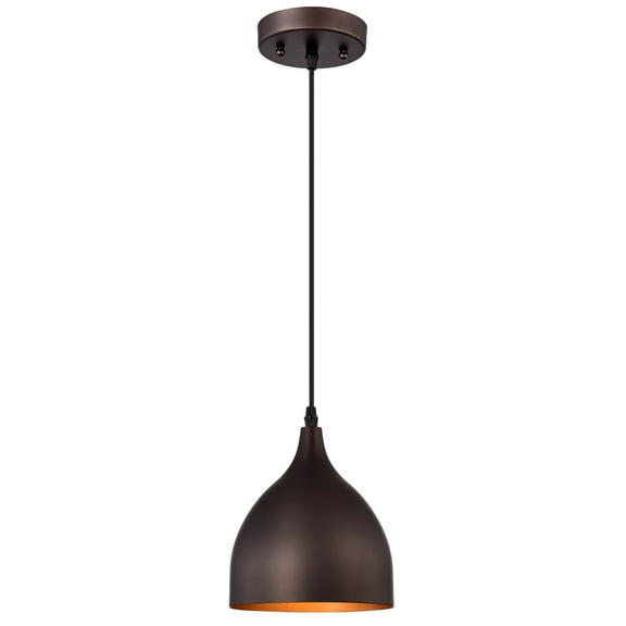 RADIANCE goods Industrial 1 Light Oil Rubbed Bronze Mini Pendant Ceiling Fixture 7" Wide