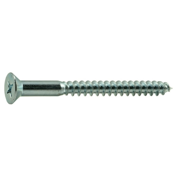 #16 x 3" Zinc Plated Steel Phillips Flat Head Wood Screws (50 pcs.)