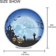 thumbnail image 3 of Coolnut 60" Halloween Pumpkin Outdoor Round Tablecloth, Waterproof Stain-Resistant Non-Slip Circular Tablecloth with Umbrella Hole and Zipper for Tabletop Backyard Party BBQ Decor, 3 of 7
