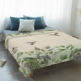 thumbnail image 4 of Hummingbird Blanket Soft Cozy Warm Twin Blanket for Bed, Plush Fuzzy Flannel Fleece Blankets for Sofa, Sage Green Botanical Leaf Vintage Botanical Throw Blankets for Couch, Gifts for Men, 60"x80", 4 of 9