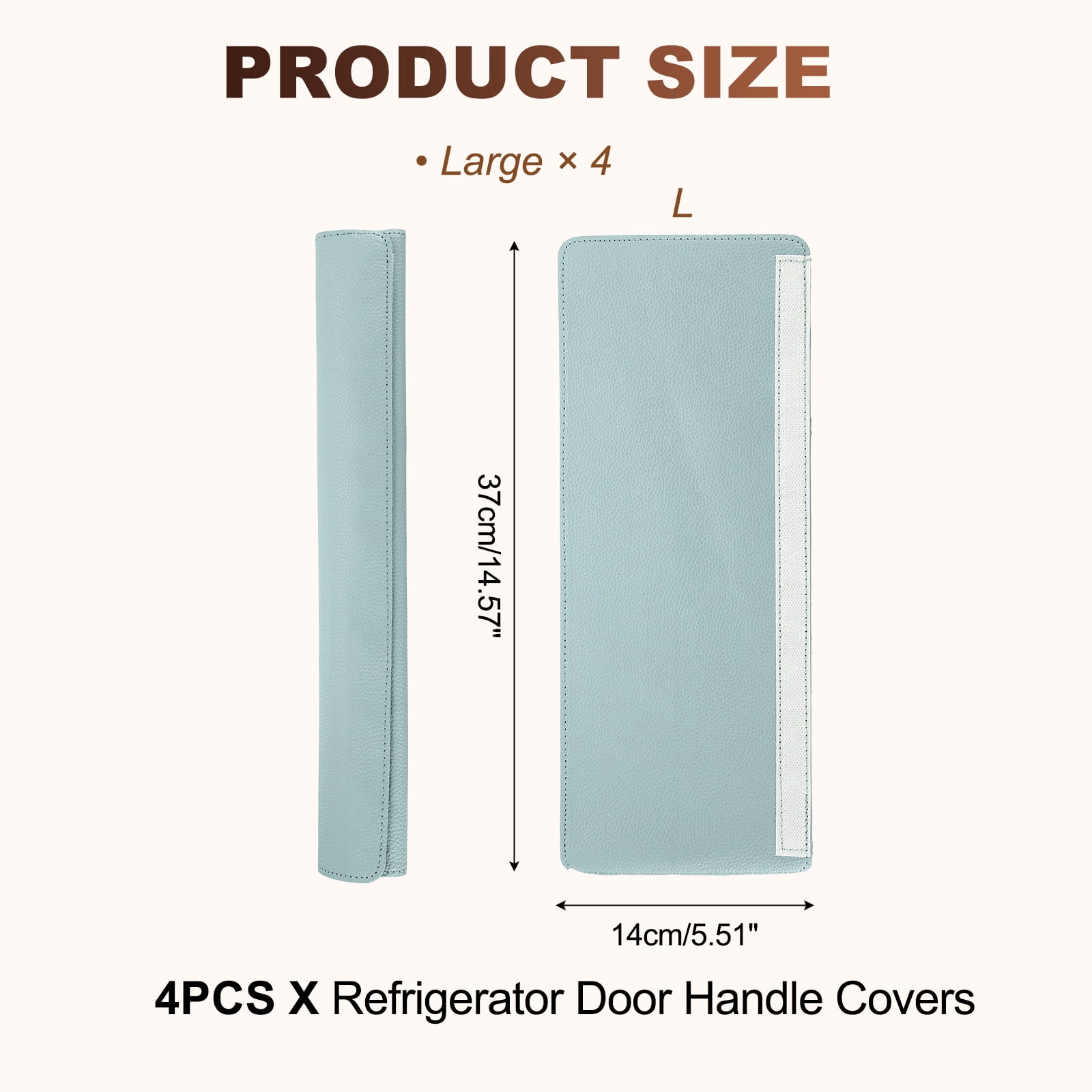 Uxcell 4Pcs Refrigerator Door Handle Covers, PU Leather Kitchen Appliance Handle Protector, Anti-Static Fridge Handle Cover Keep Your Microwave Oven Dishwasher Clean, Light Blue