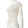 thumbnail image 6 of Women'S Off Shoulder Double Lined Crop Tops Going Out Sleeveless Asymmetrical Y2k Tops S, 6 of 10