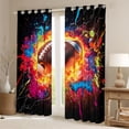 thumbnail image 2 of jejeloiu American Rygby Black Out Curtains,Football Sport Gamer Curtains Pack of 2 (42x63 Each),Rainbow Splash Ink Bedroom Curtains For Boys,Ultra Soft Home Decor, 2 of 6