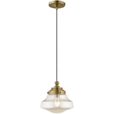 

Mini Pendants 1 Light Fixtures With Antique Brass Finish Glass Material Medium 11 60 Watts