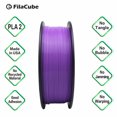 thumbnail image 4 of Purple PLA 3D Printer Filament 1.75mm 1kg - FilaCube PLA 2 1.75 mm Plastic 3D Filament Supplies Pack [Made in USA] Compatible FDM Printers Ender monoprice creality anycubic anet makerbot wanhao, 4 of 5