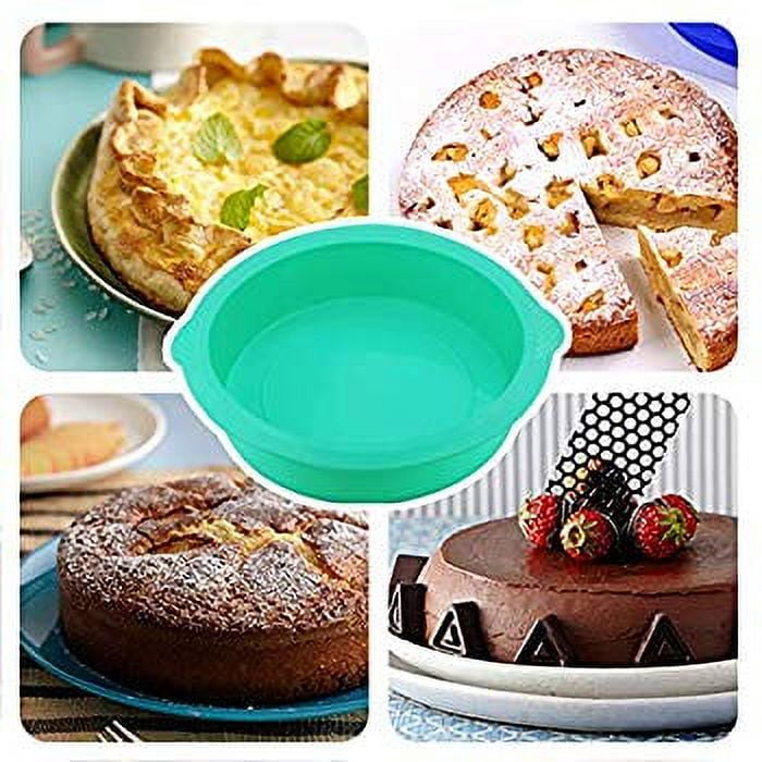 8 Inch Cake Pan Round Silicone Cake Mold for Baking, Mint Green