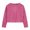 Hot Pink, variant on Gyujnb Solid Loose Fit Long Sleeve Cropped Top with Back Cutout Casual Blouse For Youth (Girls),5-6 Years