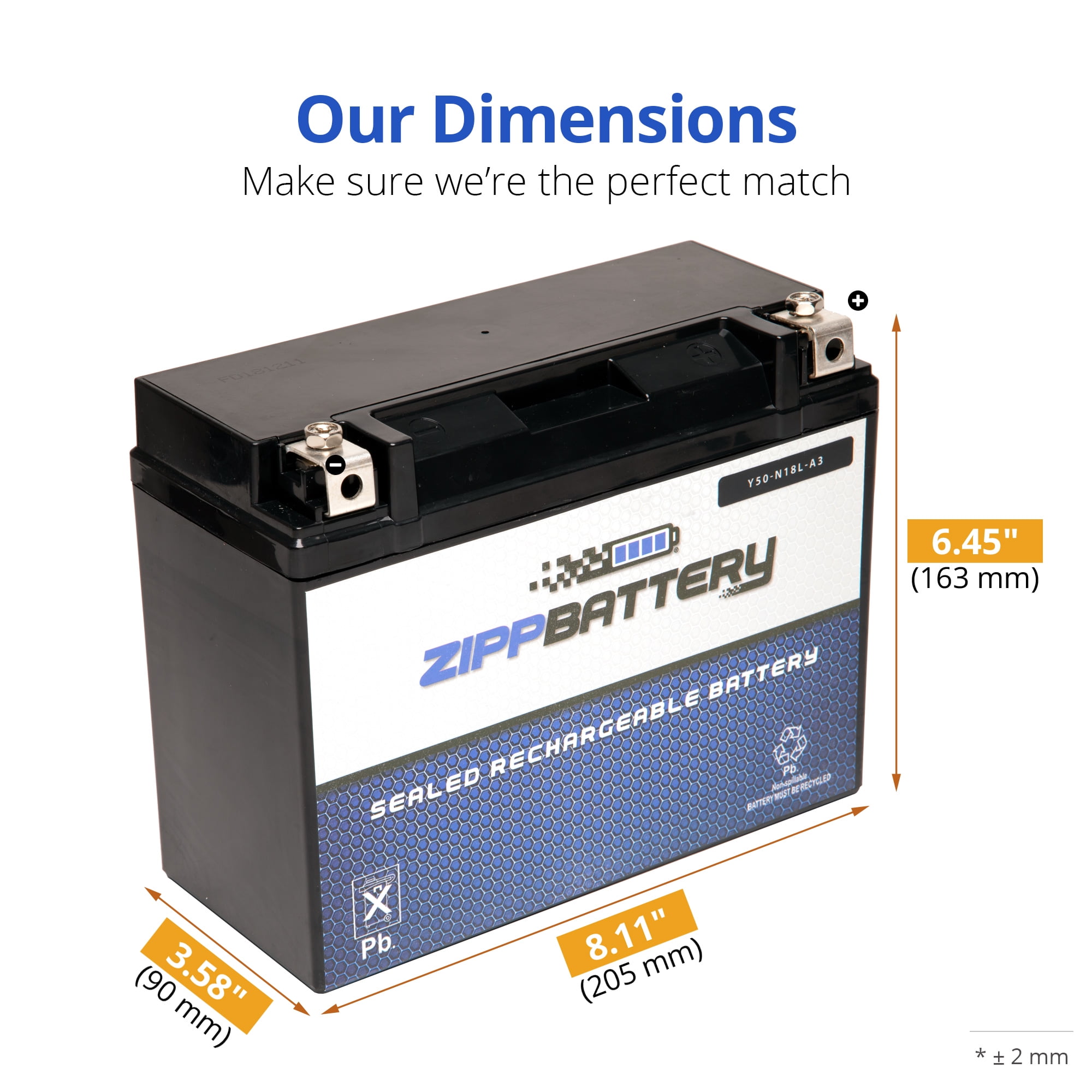 Zipp Battery Y50-N18L-A3 (50-N18L-A3 12 Volt,20 Ah, 260 CCA) Motorcycle Battery for Harley-davidson 1340cc Fl Flh Touring 1989