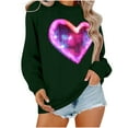 thumbnail image 2 of Valentines Day Sweatshirts, Heart Print Sweatshirt Women, Womens Long Sleeve Round Neck Sweatshirts Lover's Love Print Hoodie Long Sleeved Top Hoodie Crew Neck Top Shirt, 2 of 6