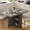 Gray, variant on FoldingTable, Drop Leaf Dining Table with 6 Wheels and 2-Layer Storage Shelf, Space Saving Table for Small Spaces