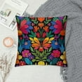 thumbnail image 2 of Shiartex Mexican Fiesta Throw Pillow Covers  Dragonfly Flower Dahlia Pillow Case Day of The Dead Dia De Los Muertos Cinco De Mayo Decorations 20x20in, 2 of 5