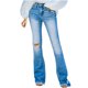 thumbnail image 1 of Pantalones Vaqueros de Longitud Completa Para Mujer, Pantalones Vaqueros Informales de Moda de Color Sólido, Pantalones Vaqueros de Bolsillo Para Mujer Odeerbi ODB-4, 1 of 8