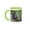 Green/White, variant on 3drose, Curious River Otters Are Never Far from Water., 15oz Two-tone Yellow Mug