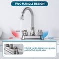 thumbnail image 4 of Wowow 4 in. Centerset Double Handle High Arc Bathroom Sink Faucet with Pop Up Drain in Brushed Nickel, 4 of 8