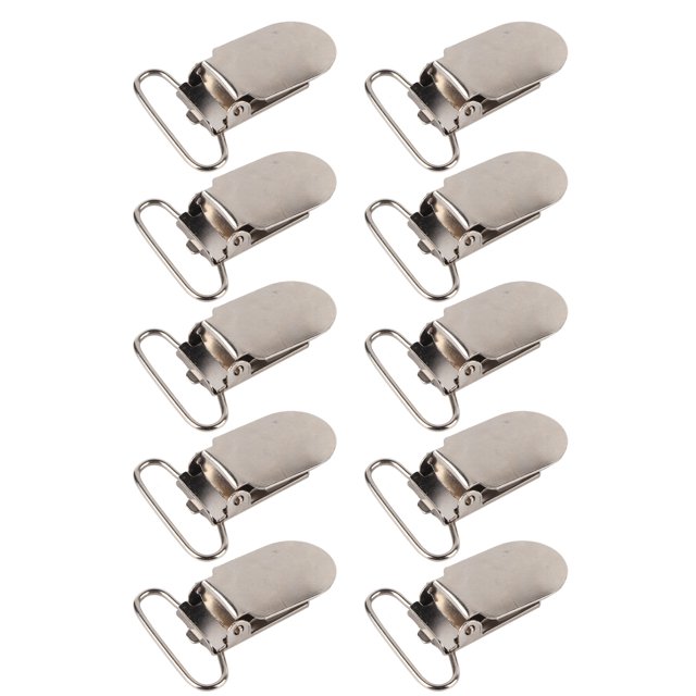 Tirantes de Metal plateado para chupete, Clips, soporte, piezas de reparación, accesorio (25mm)