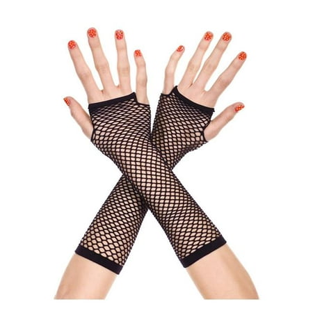 Music Legs 415-BLACK Thick Mini Diamond Net Arm Warmers Gloves -
