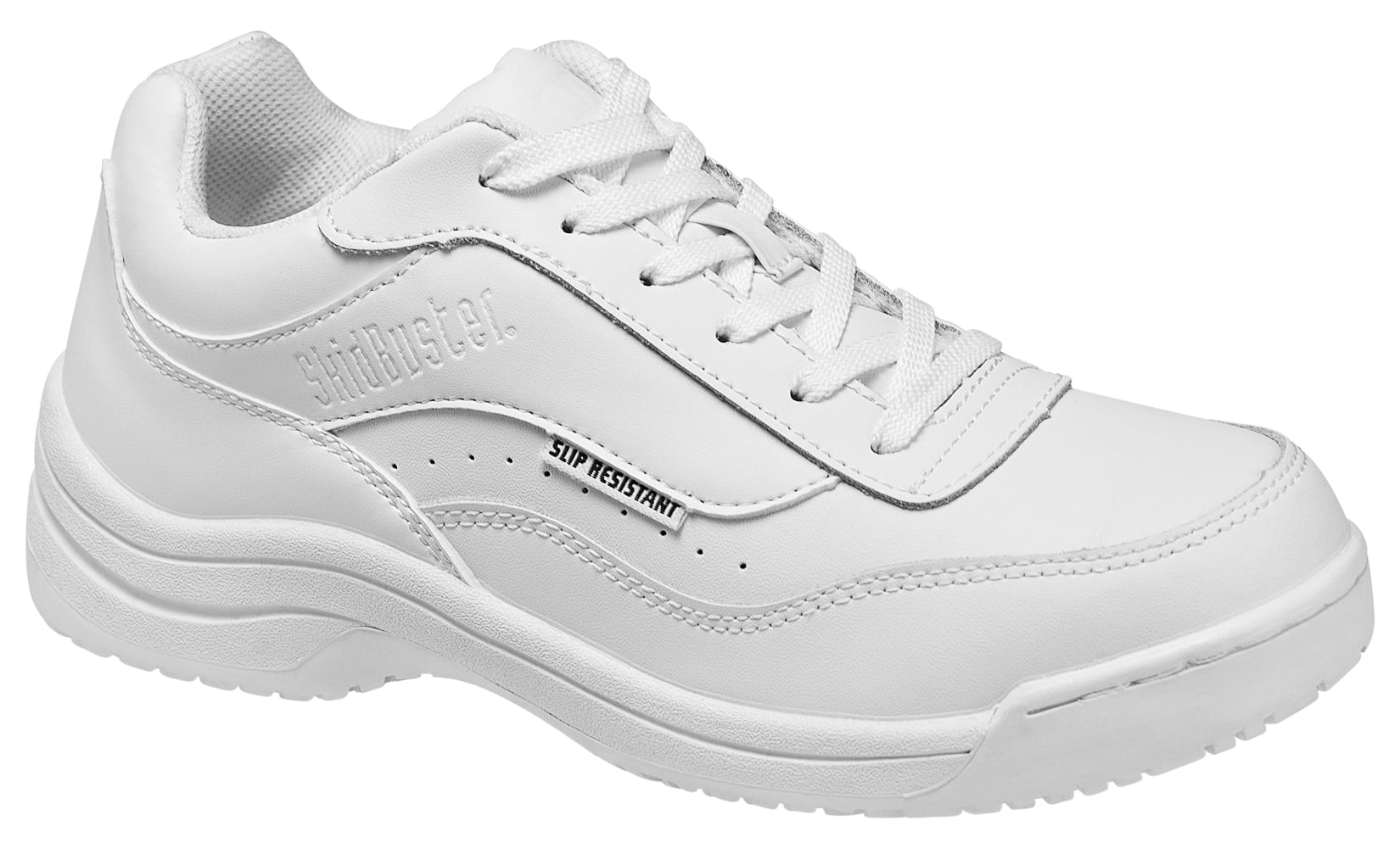 Skidbuster Womens Slip Resistant Athletic M White Action Leather Shoes